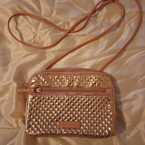 Metallic Rose Gold Vera Bradley Bag - Picture 1 of 3